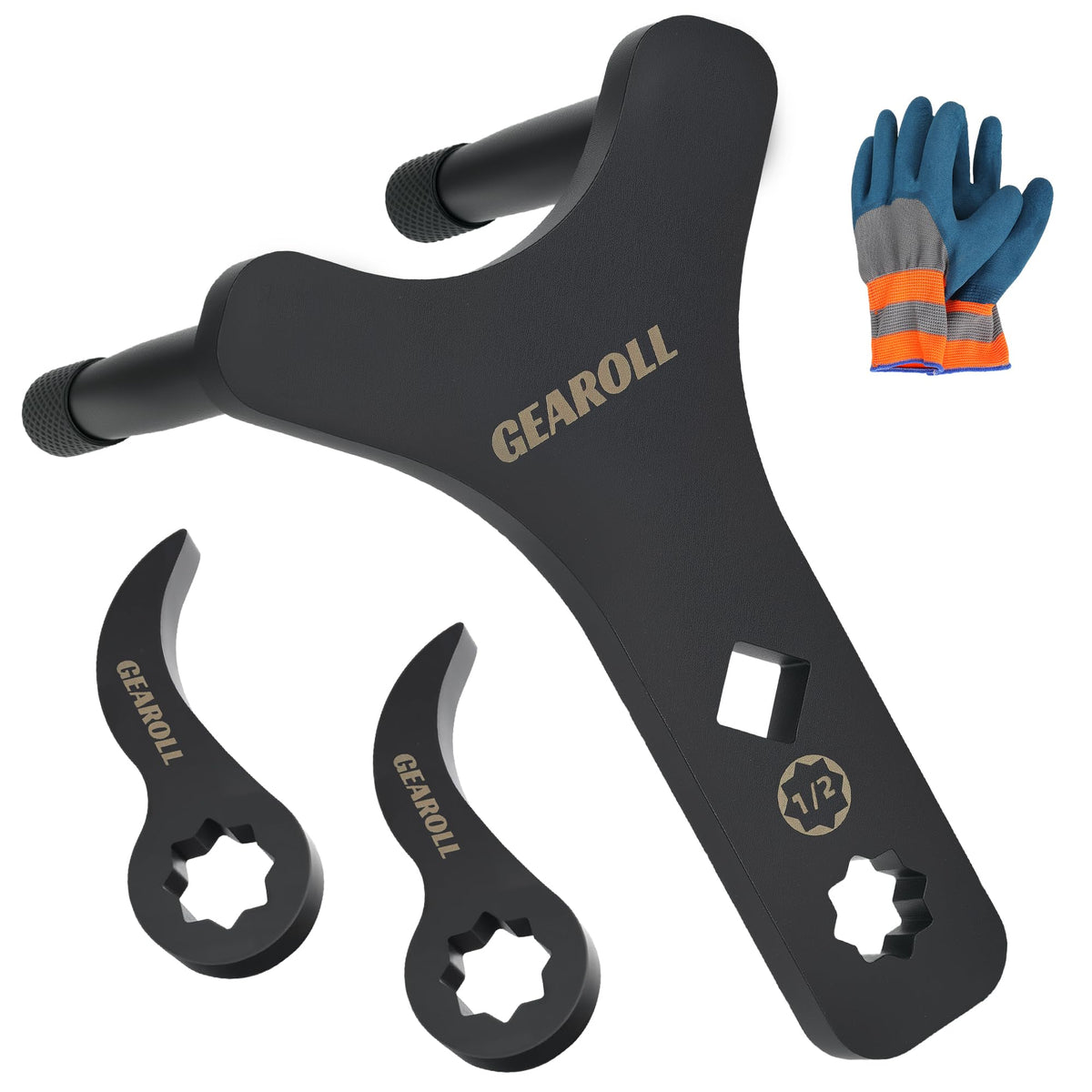 GEAROLL front view of toolset showing all included parts and benefit of completeness