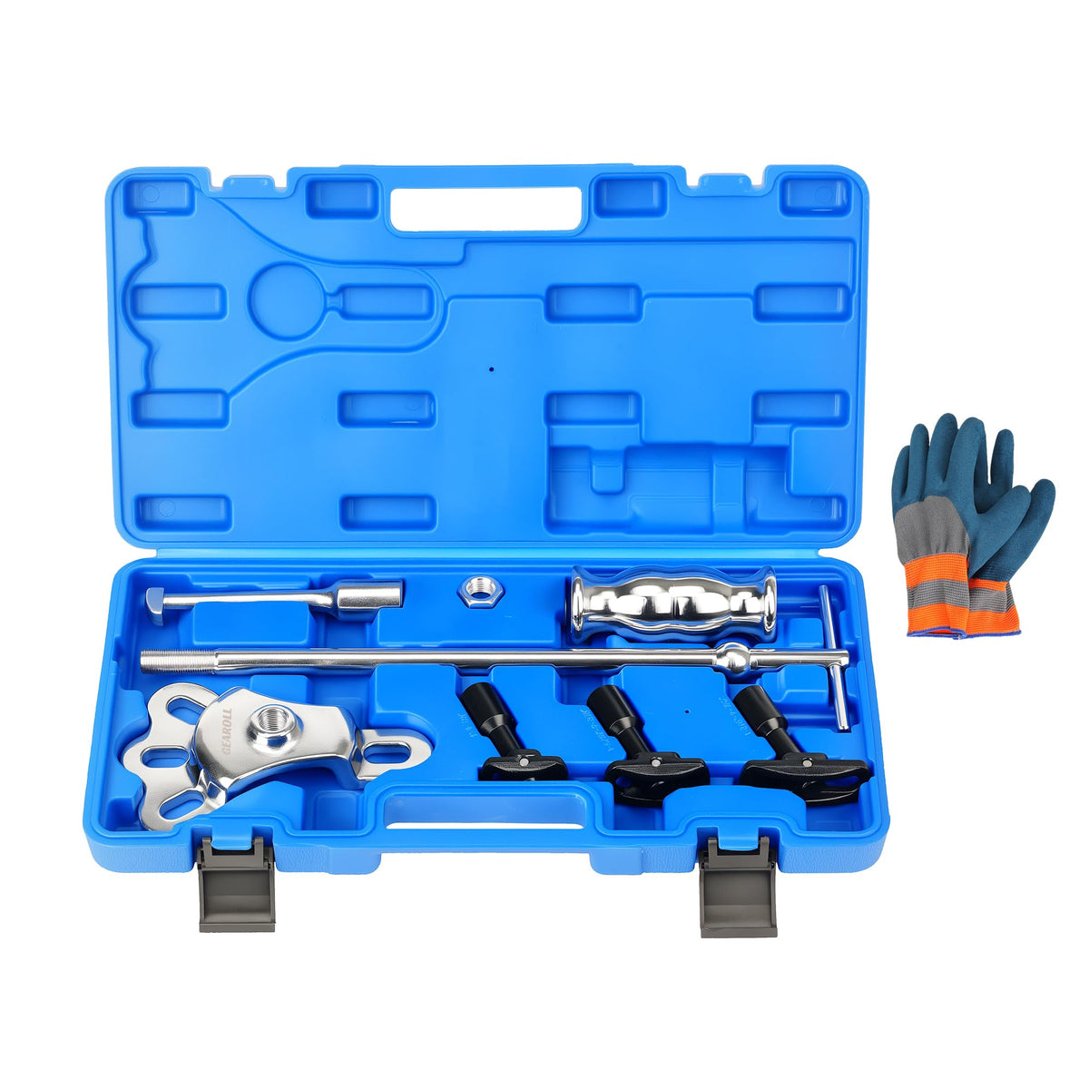 GEAROLL front view of puller kit showing components and professional build benefit