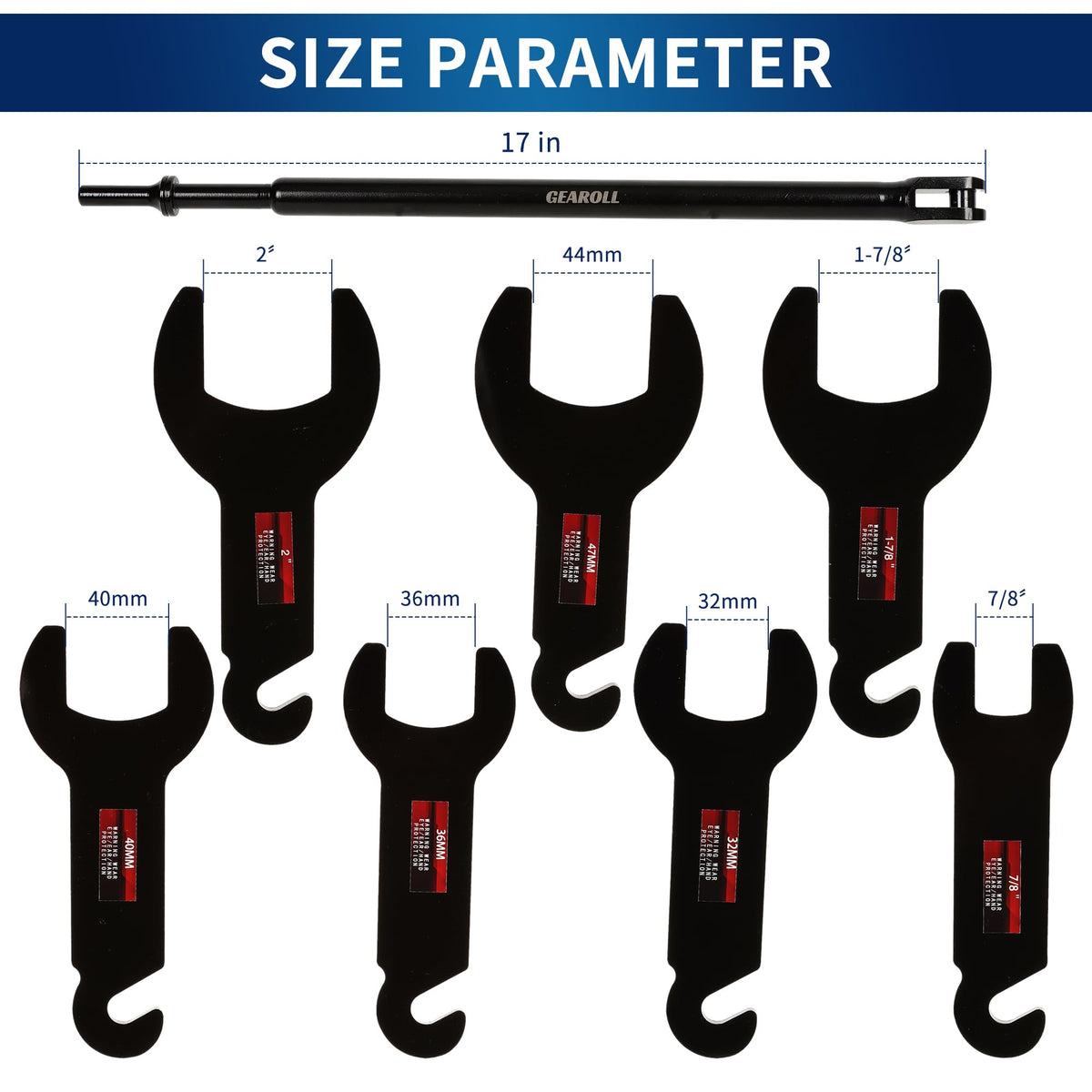 GEAROLL 17-inch long handle detail providing extra leverage and control