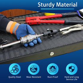 GEAROLL tools next to ruler and hand showing scale for easy storage and handling