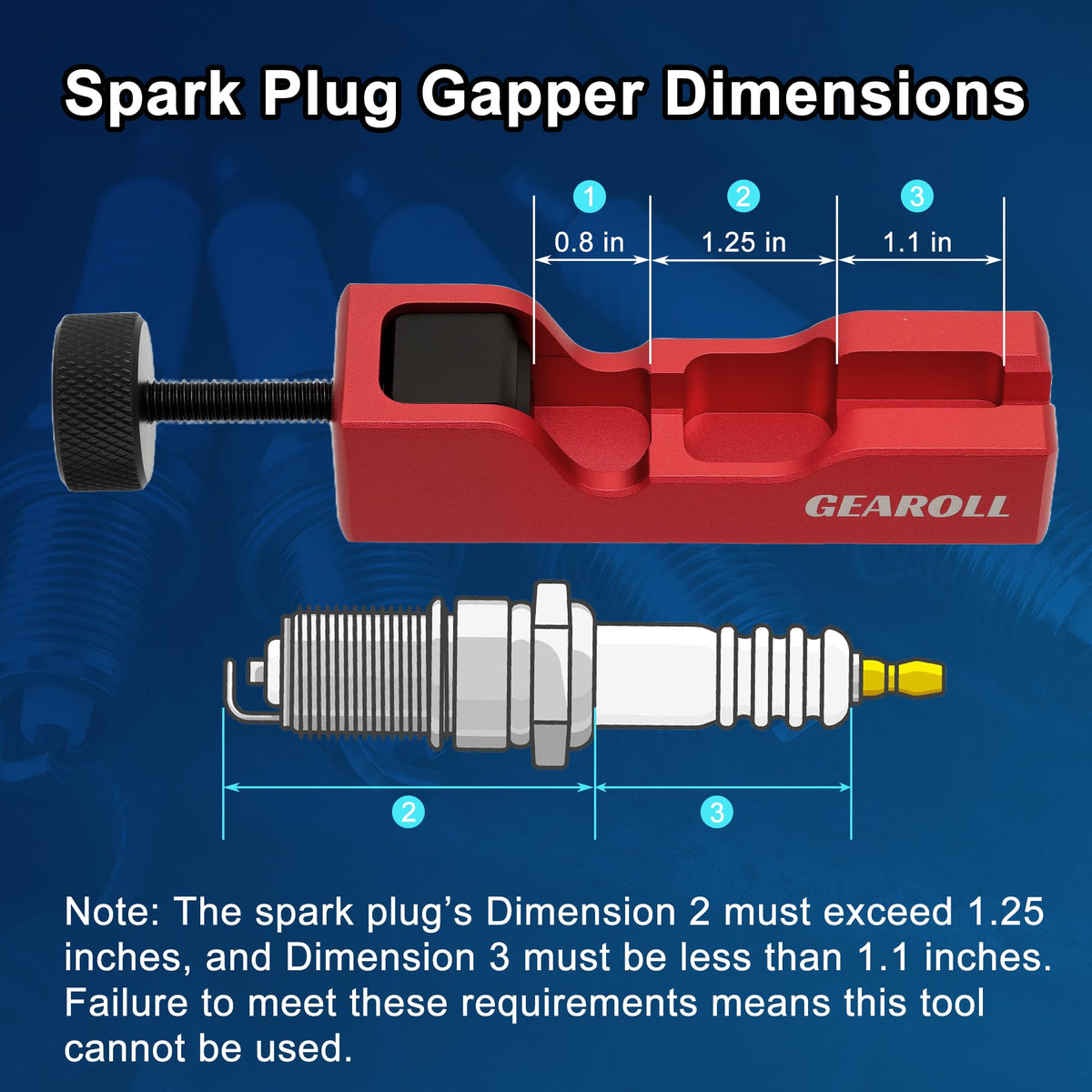 GEAROLL spark plug clamped in tool demonstrating safe, repeatable bending