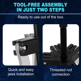 GEAROLL three-jaw configuration gripping a flywheel for balanced, secure removal