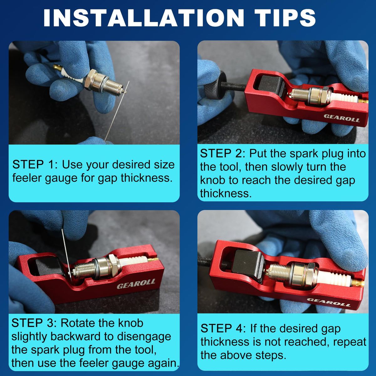 GEAROLL detail of red adjustment knob and handle for secure turning control
