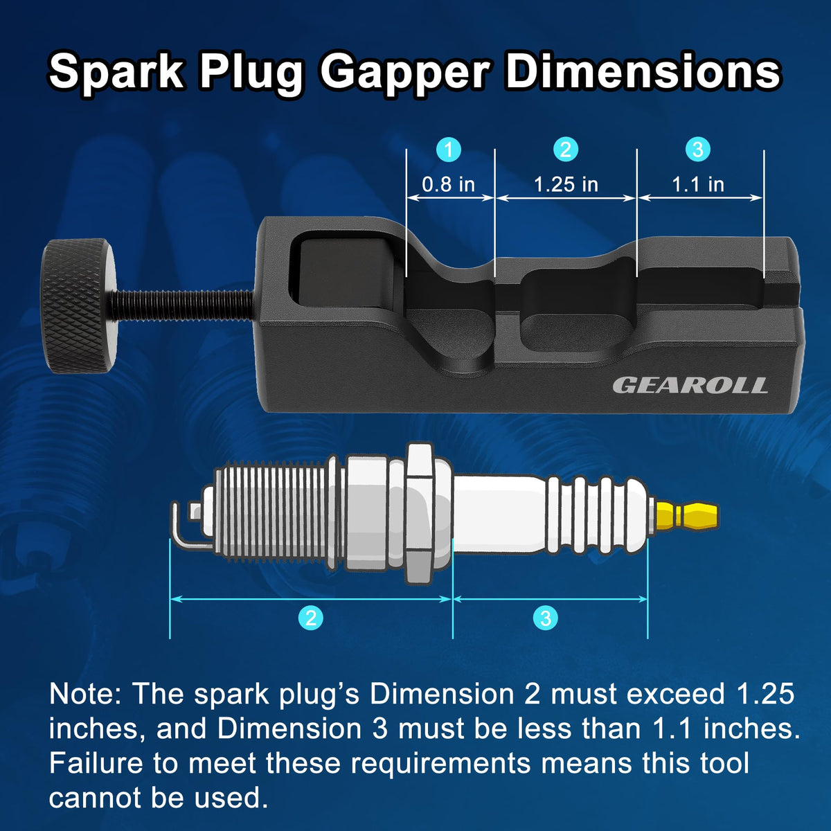 GEAROLL tool in use adjusting a spark plug gap for consistent performance