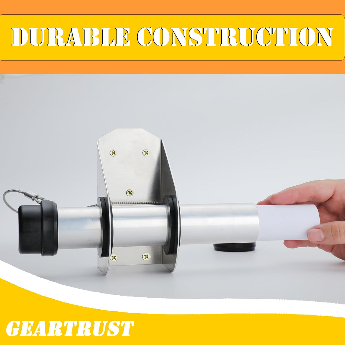 GearTrust next to ruler showing size and compactness for space-saving benefit
