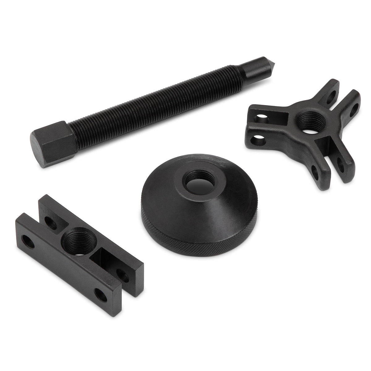 GEARWRENCH adapter set arranged to illustrate size coverage and fast setup benefit