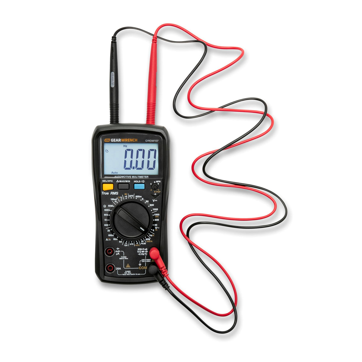 GEARWRENCH GWDM107 backlit display closeup for clear low-light readings