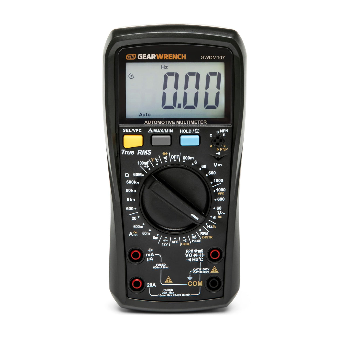 GEARWRENCH GWDM107 front panel showing controls and ports for fast operation