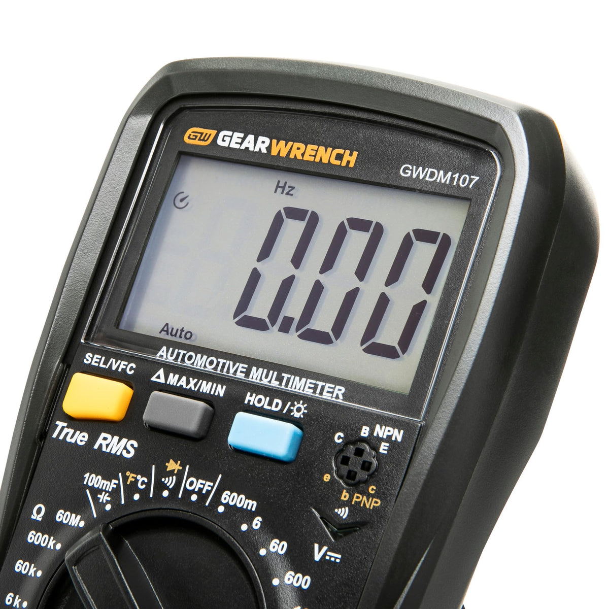 GEARWRENCH GWDM107 test leads and thermocouple included for immediate use