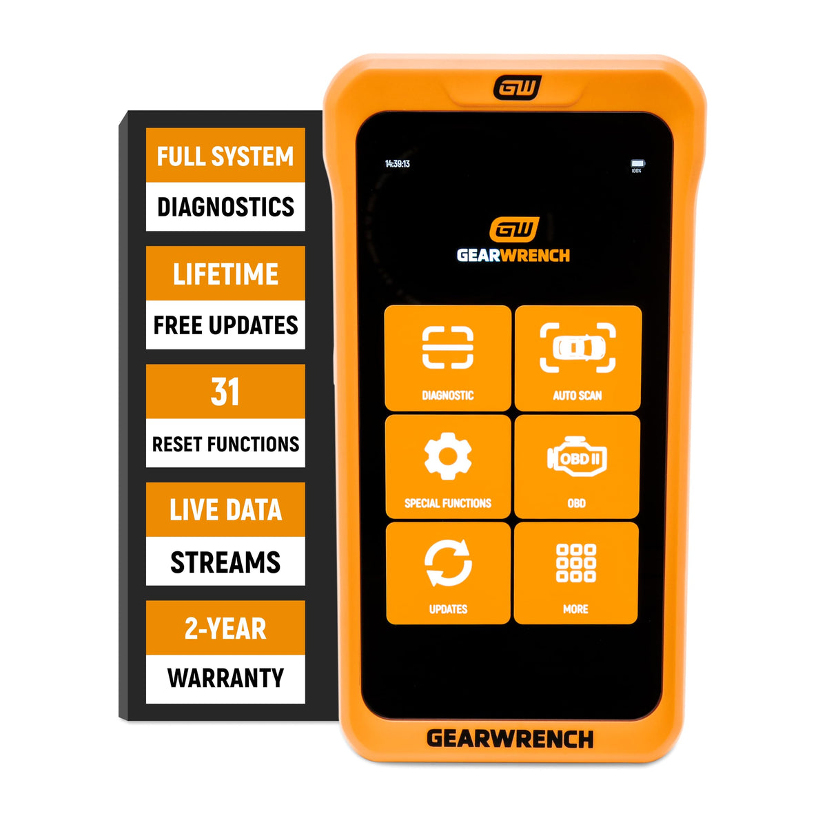 GEARWRENCH front display showing diagnostics and fast results