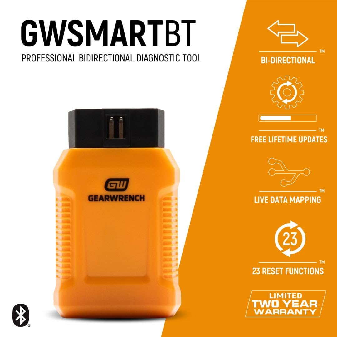 GEARWRENCH GWSMARTBT connector and label detail for reliable vehicle interface benefit