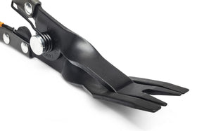 GEARWRENCH pliers removing a trim clip with protection for panel finish and reusable clip