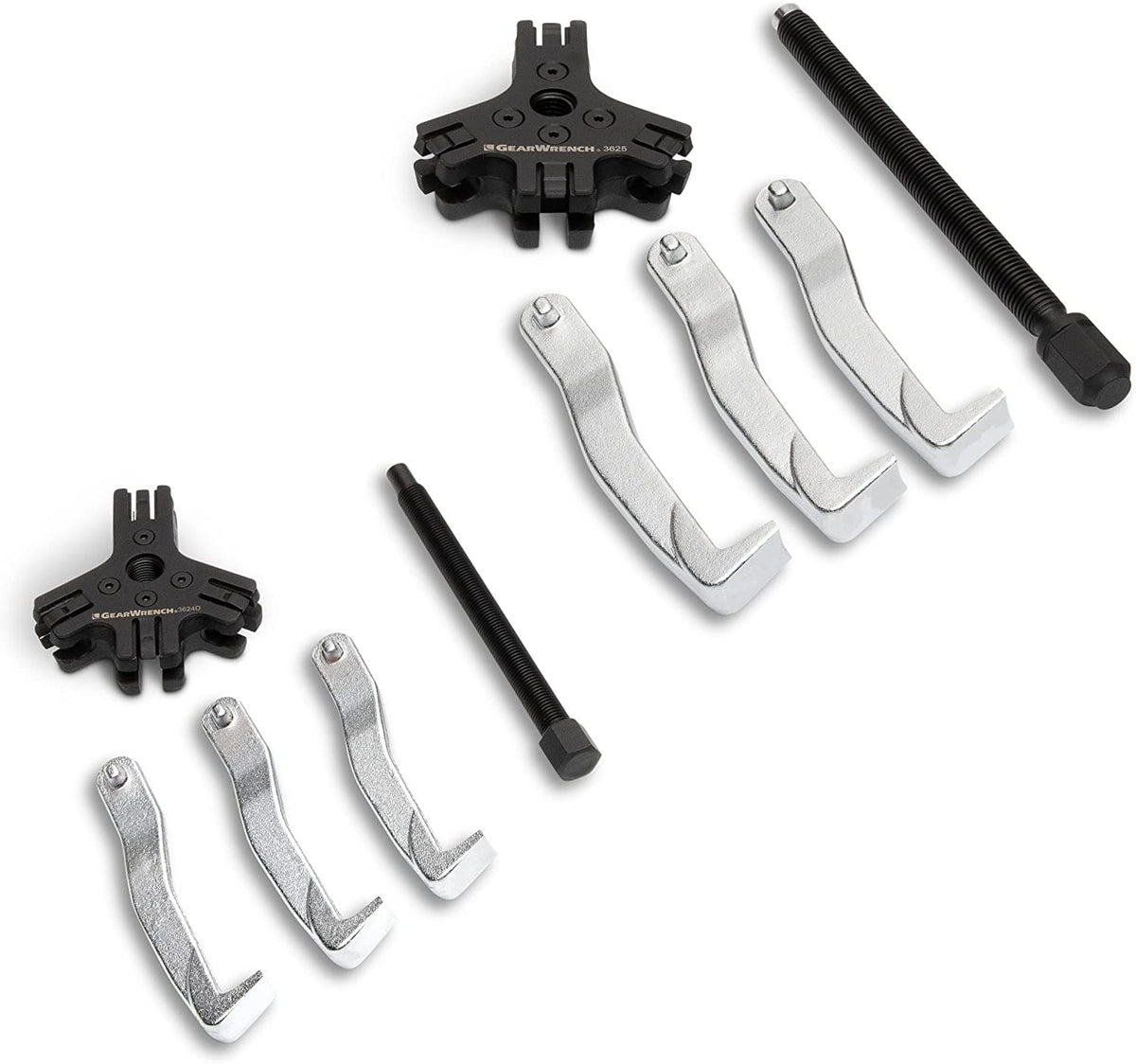 GEARWRENCH puller in use on car engine reveals practical application