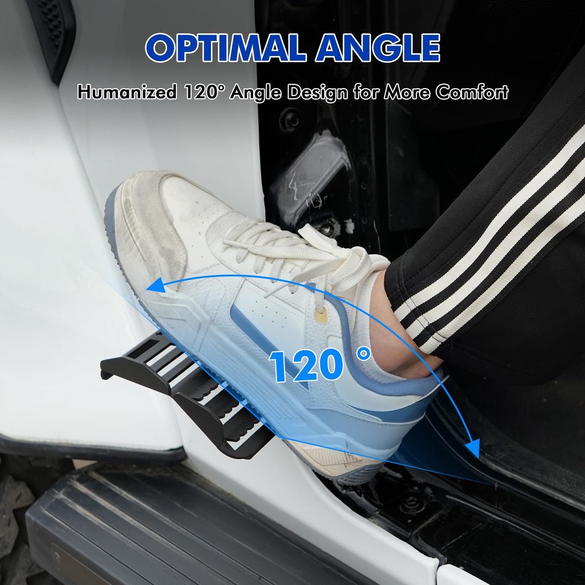 GEARZONE side profile displaying 120° ergonomic angle for comfort
