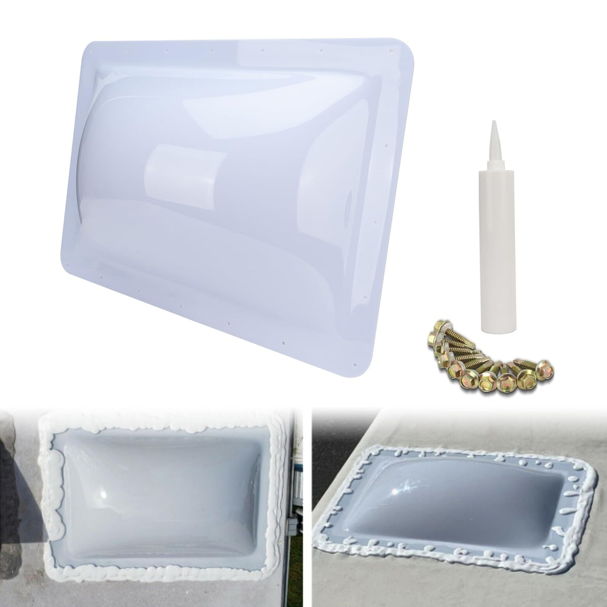 GEATaaT skylight front view showing clean white outer dome and bright light benefit