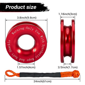 Gedlex 7075 aluminum snatch ring top view, corrosion-resistant and lightweight for safe rigging