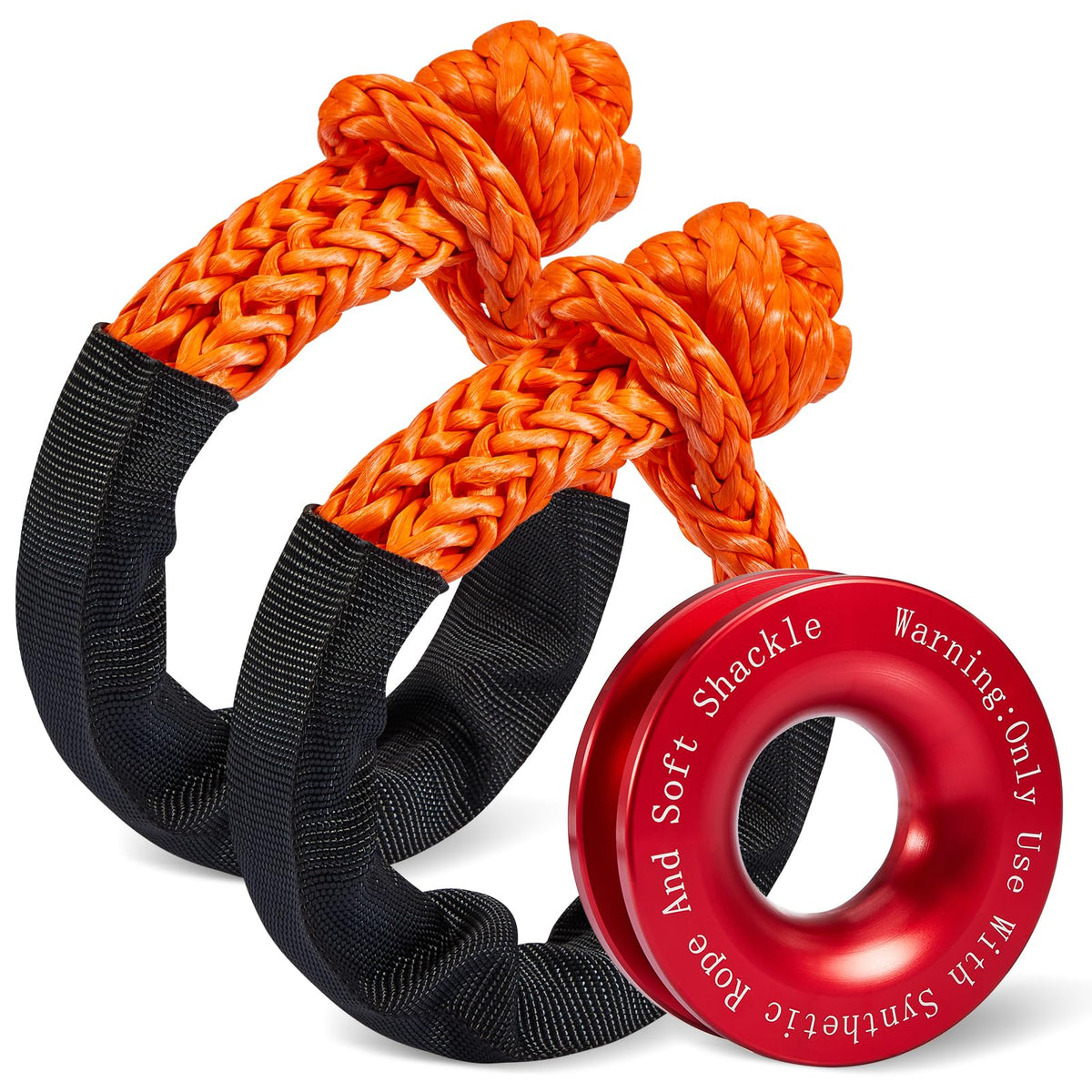 Gedlex front packaging showing orange soft shackle set and recovery ring, compact for easy carry
