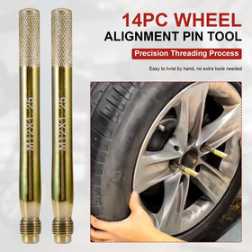Gedlex pin in hub with wheel mounted showing faster alignment and safer one-person tire change