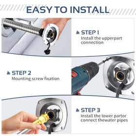 Gedlex inlet installed on RV sidewall providing convenient shore connection