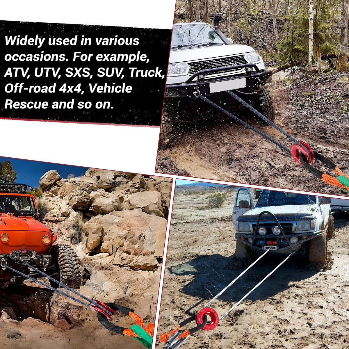 Gedlex kit held in hand to show scale, portable recovery gear for off-road and marine use