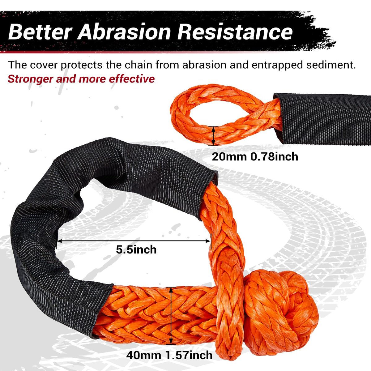 Gedlex close-up of soft shackle knot detail, showing braided UHMWPE fibers for high strength