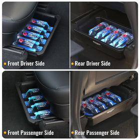 GEEDAR view from passenger footwell to show how organizer stays hidden and accessible