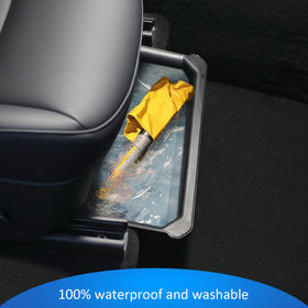 GEEDAR removable inner tray shown being rinsed to illustrate washable convenience