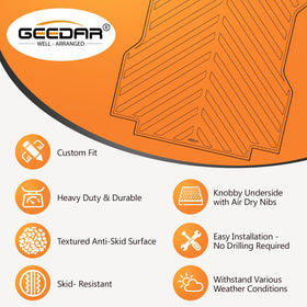 GEEDAR in a lifestyle truck camping setup protecting bed while carrying gear