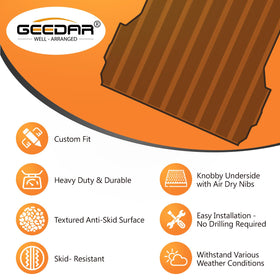 GEEDAR next to measuring ruler demonstrating exact 5ft bed fit
