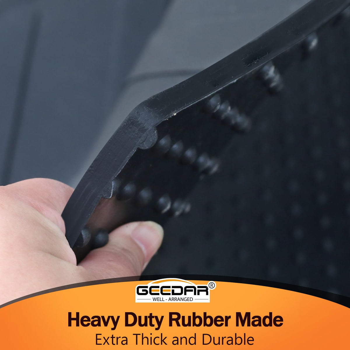 GEEDAR side profile showing exact fit around wheel well for secure coverage