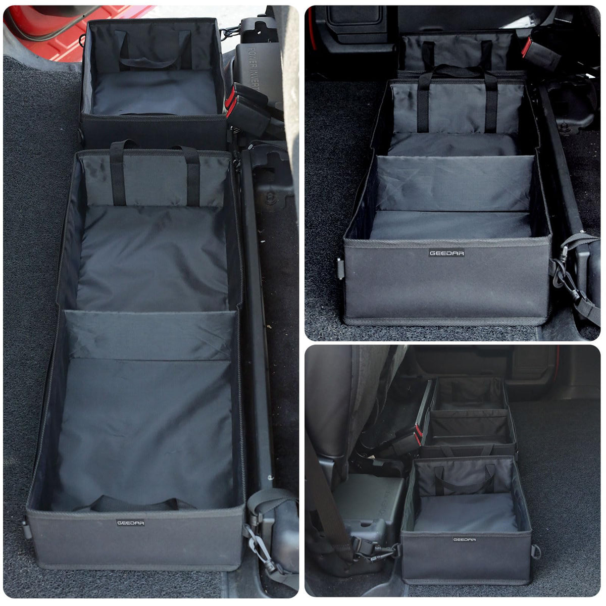 GEEDAR material texture close-up 600D nylon highlighting durable protection benefit