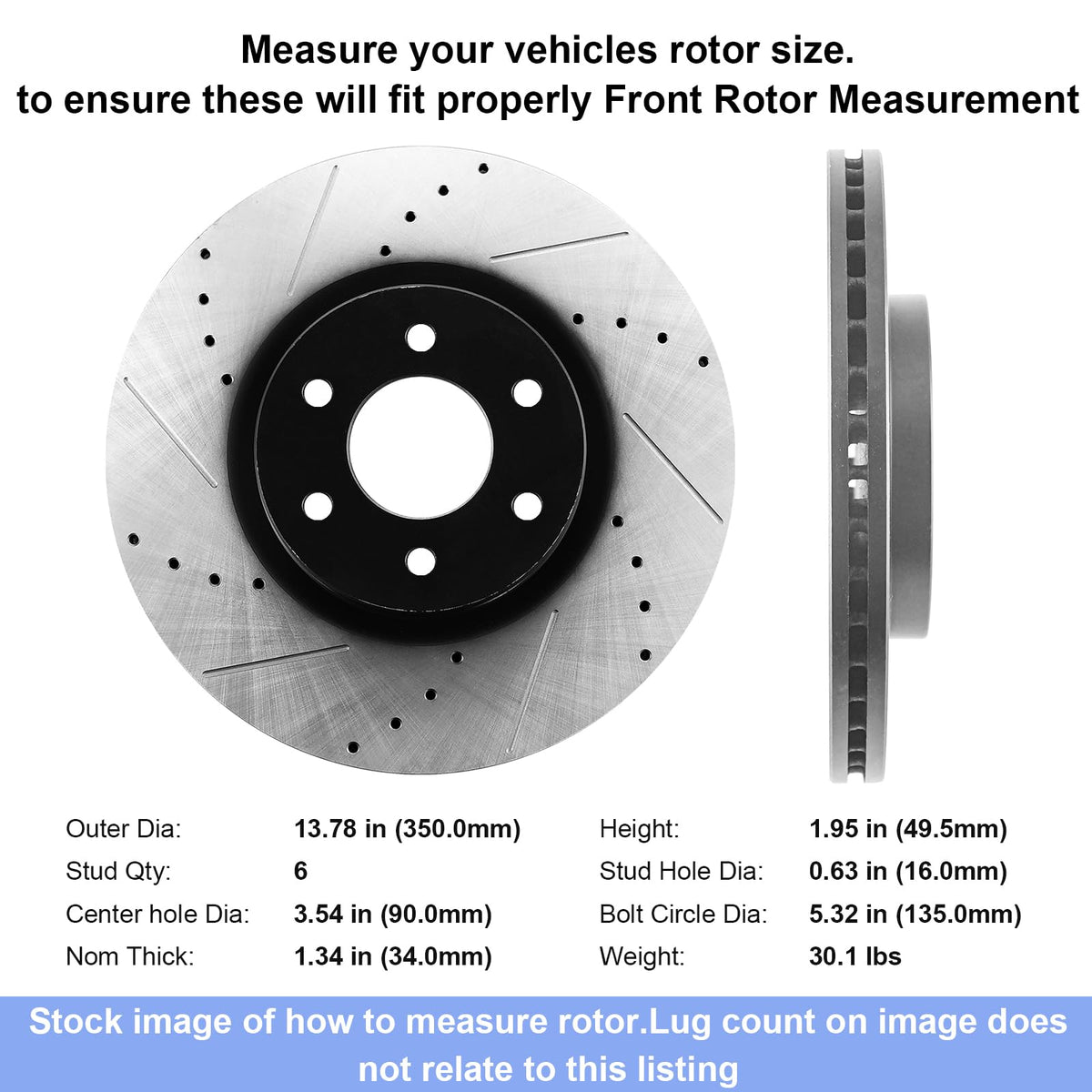 Geekstop rotor edge slot detail highlighting slot design for gas and debris evacuation