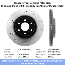 Geekstop rotor edge slot detail highlighting slot design for gas and debris evacuation