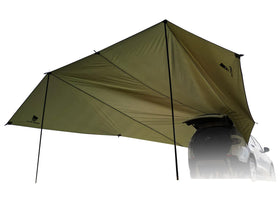 GEERTOP front view attached to SUV showing large covered shade benefit