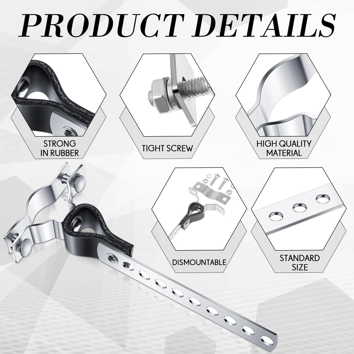 Geetery rubber swivel detail highlighting vibration isolation for quieter exhaust