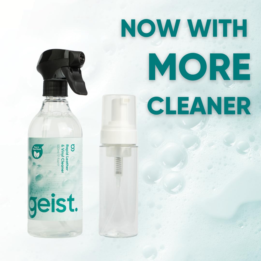 Geist cleaner label close-up highlighting plant-based formula benefit