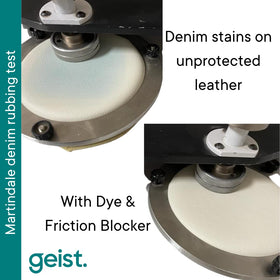 Geist conditioner being massaged into leather restoring suppleness