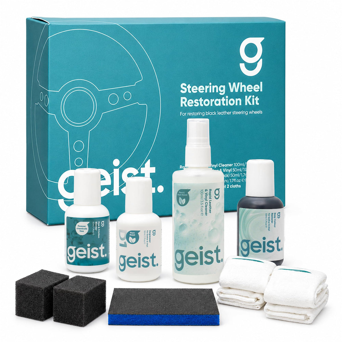 Geist kit front packaging showing contents and benefits
