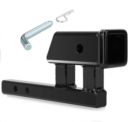 Geksion front view adapter showing solid shank and 2 inch receiver fit for versatility