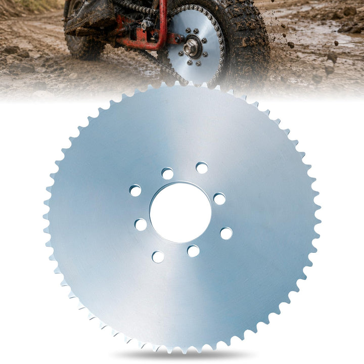 Gekufa front view of 60T sprocket showing teeth and steel finish for reliable engagement