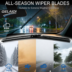 GELAIDI passenger blade mounted on windshield improving visibility in rain