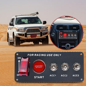 Geloo close-up of red start button highlighting quick engine start