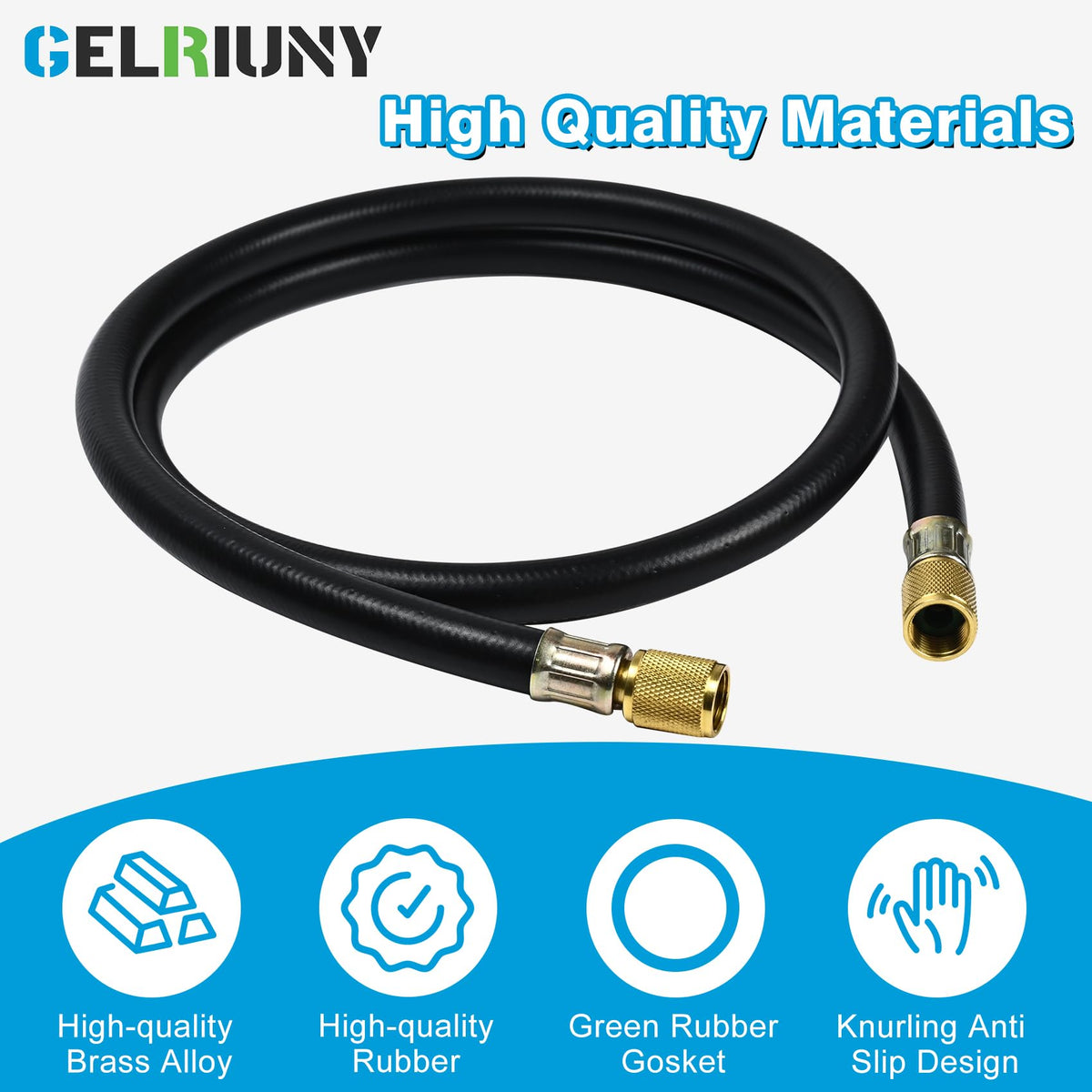 GELRIUNY hose connected to vacuum pump showing reliable vacuum performance
