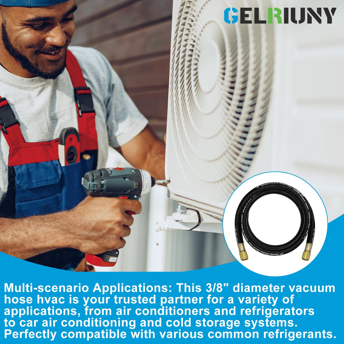 GELRIUNY label with pressure ratings showing high-pressure safety information