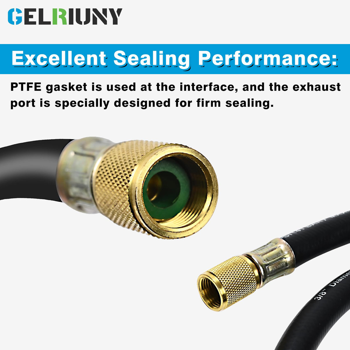 GELRIUNY hose beside ruler showing 5-foot length for practical reach