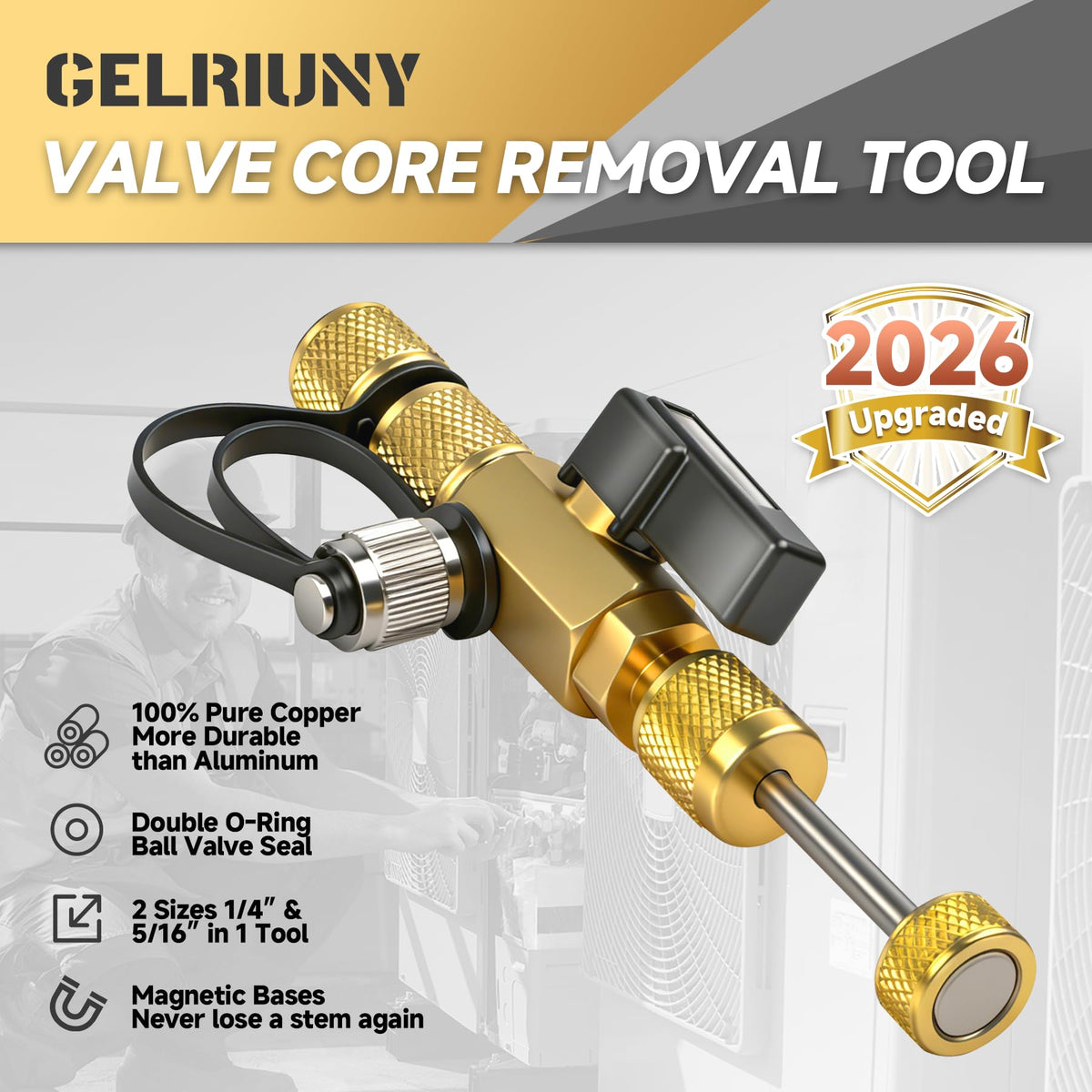 GELRIUNY magnetic cap holding valve core securely to prevent loss during service