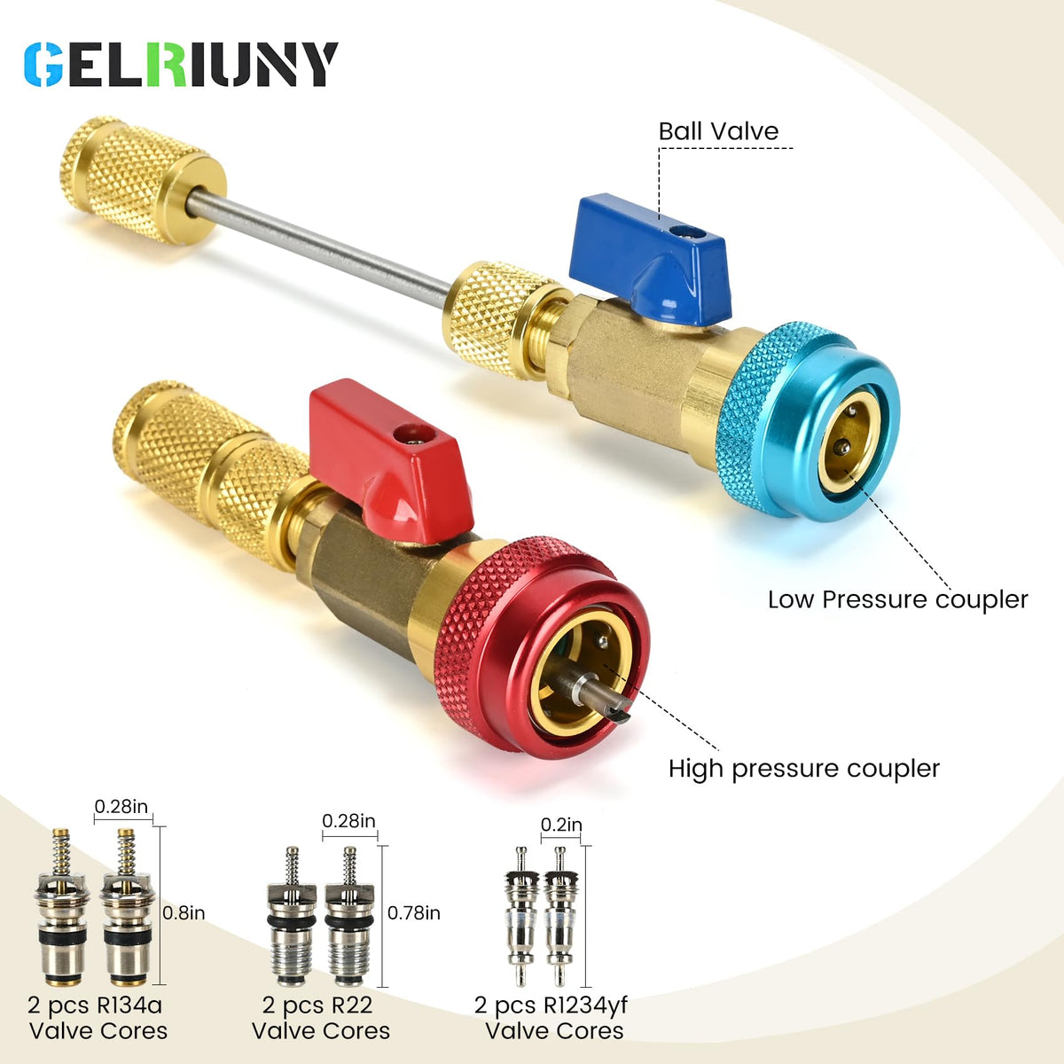 GELRIUNY close-up of valve core stem showing precise fit and durability