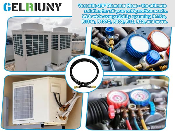 GELRIUNY technician using hose on HVAC unit demonstrating field usability