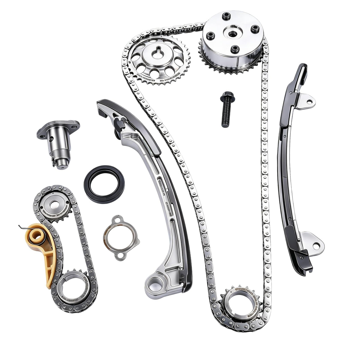 GELUOXI cam sprockets close-up showing VVT teeth and precise machining benefits
