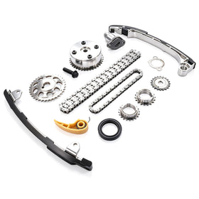 GELUOXI timing and oil-pump chains with sprockets laid out for full replacement clarity